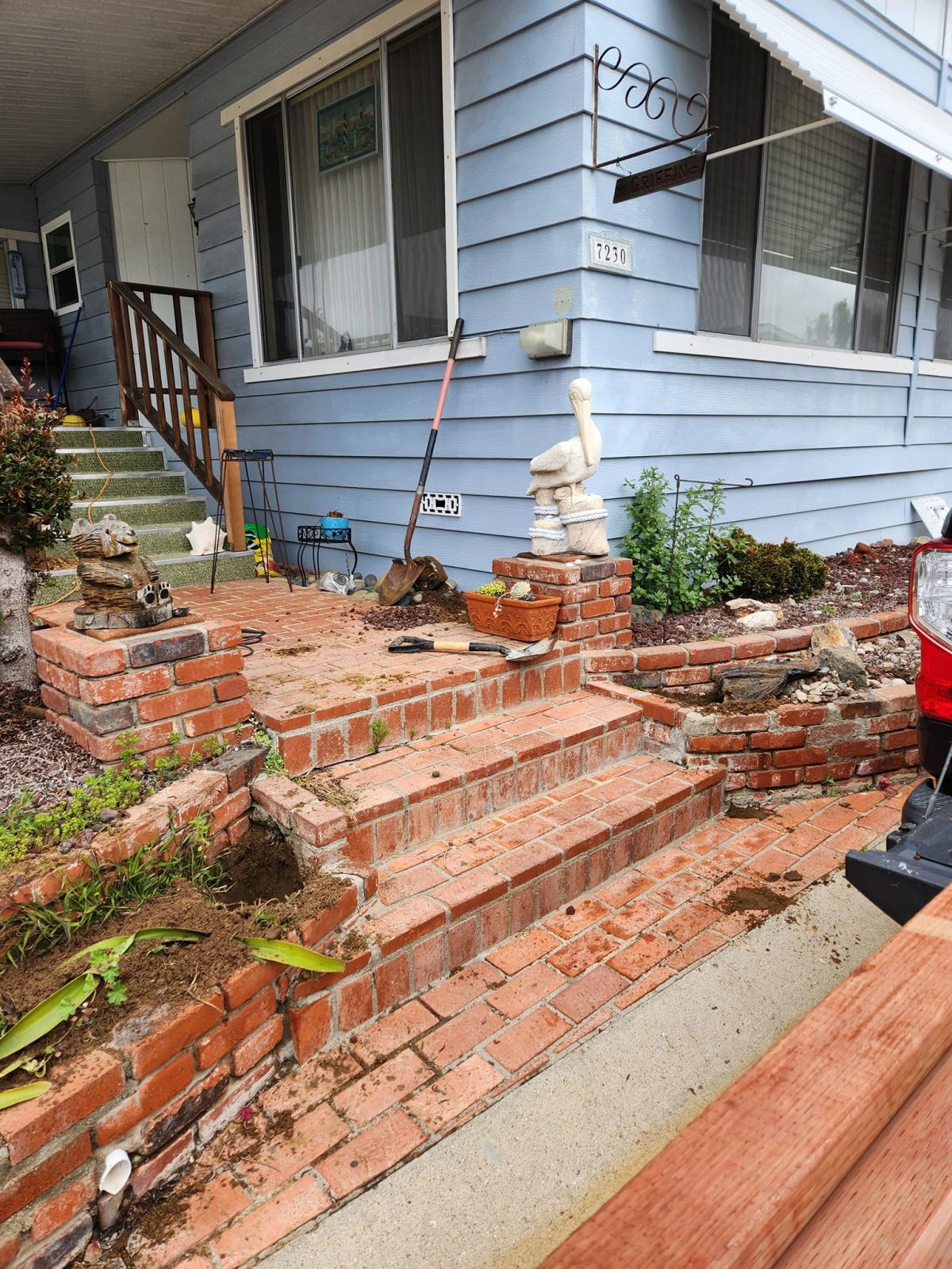 Brick paver patio and landscaping